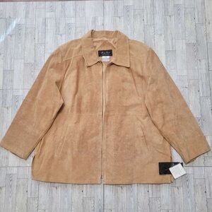 Suede Zip-Front Jacket in Tan - Classic Men's Coat